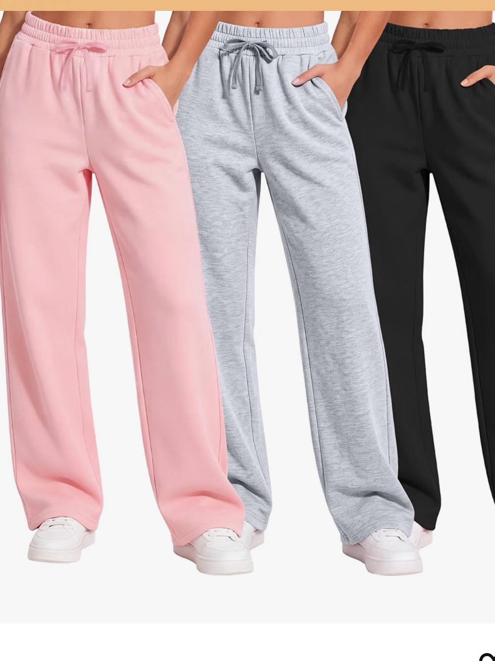 Kids Wide-Leg Drawstring Sweatpants – Pink, Gray & Black